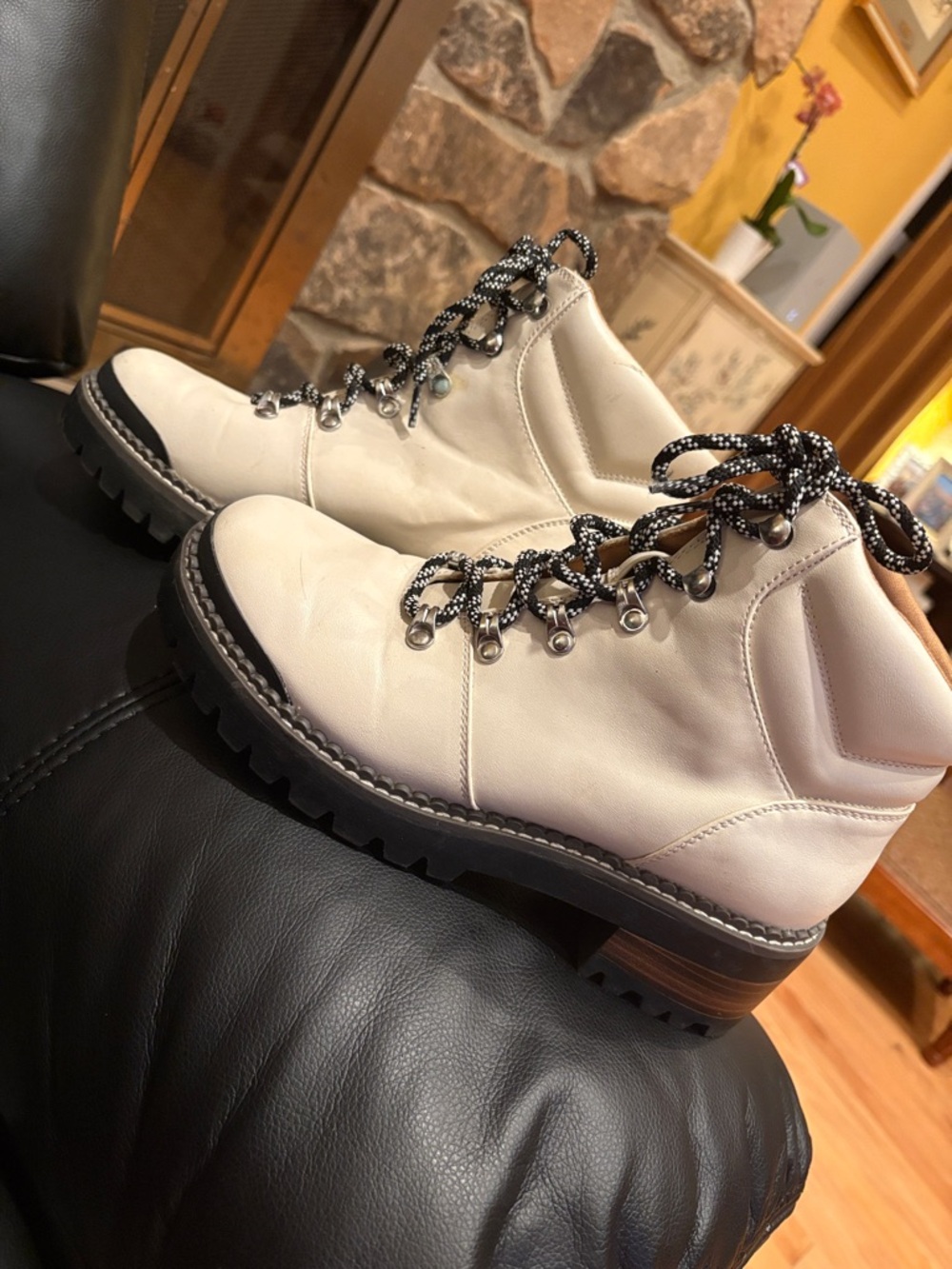 Women's White Lace-Up Hiking Boot